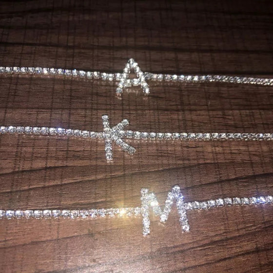 Initial Diamond Anklet