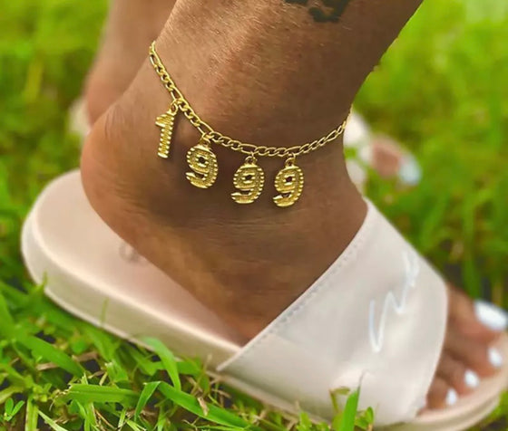 Custom Number Anklet